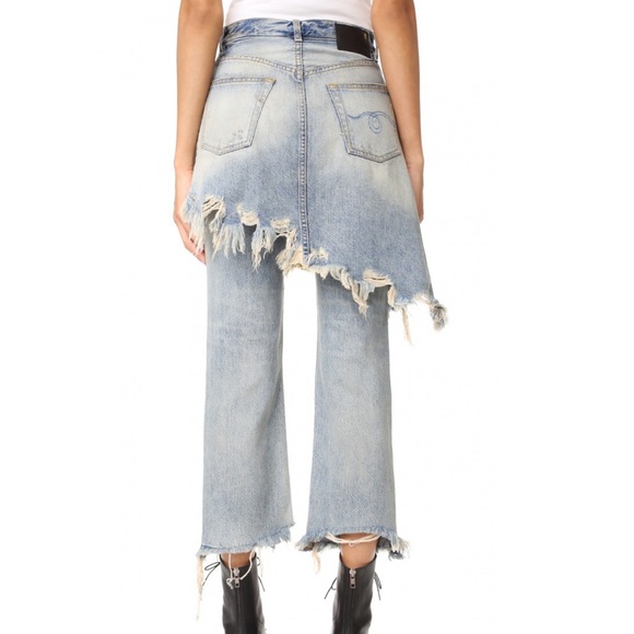 R13 Double Classic Shredded Hem Jeans - Picture 5 of 8